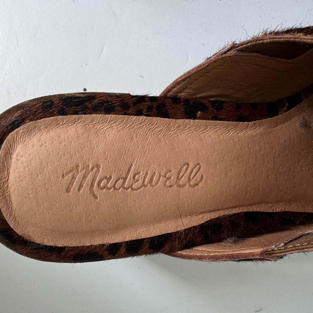 Madewell The Carey Mule in Painted Leopard Calf Hair. Size 10 - Picture 8 of 16